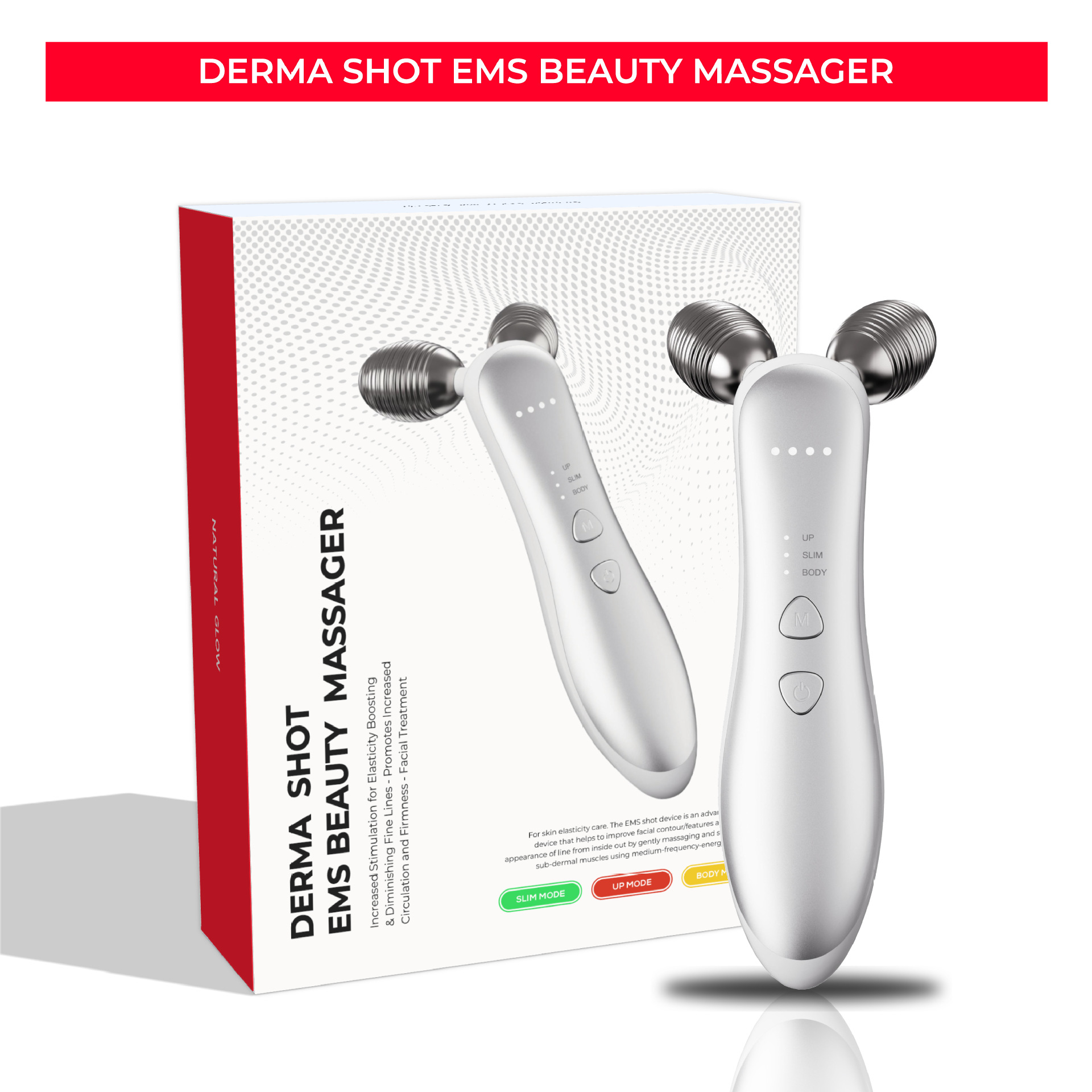 Face Massager - Neuer Mikrostrom-Roller Gesichtsmassagegerät mit 2 Rädern