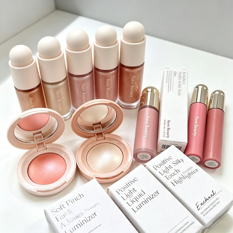 Rare Beauty Makeup Kit - Rare Beauty Puder-Rouge Highlighter Aufhellender Spiegel-Highlighter