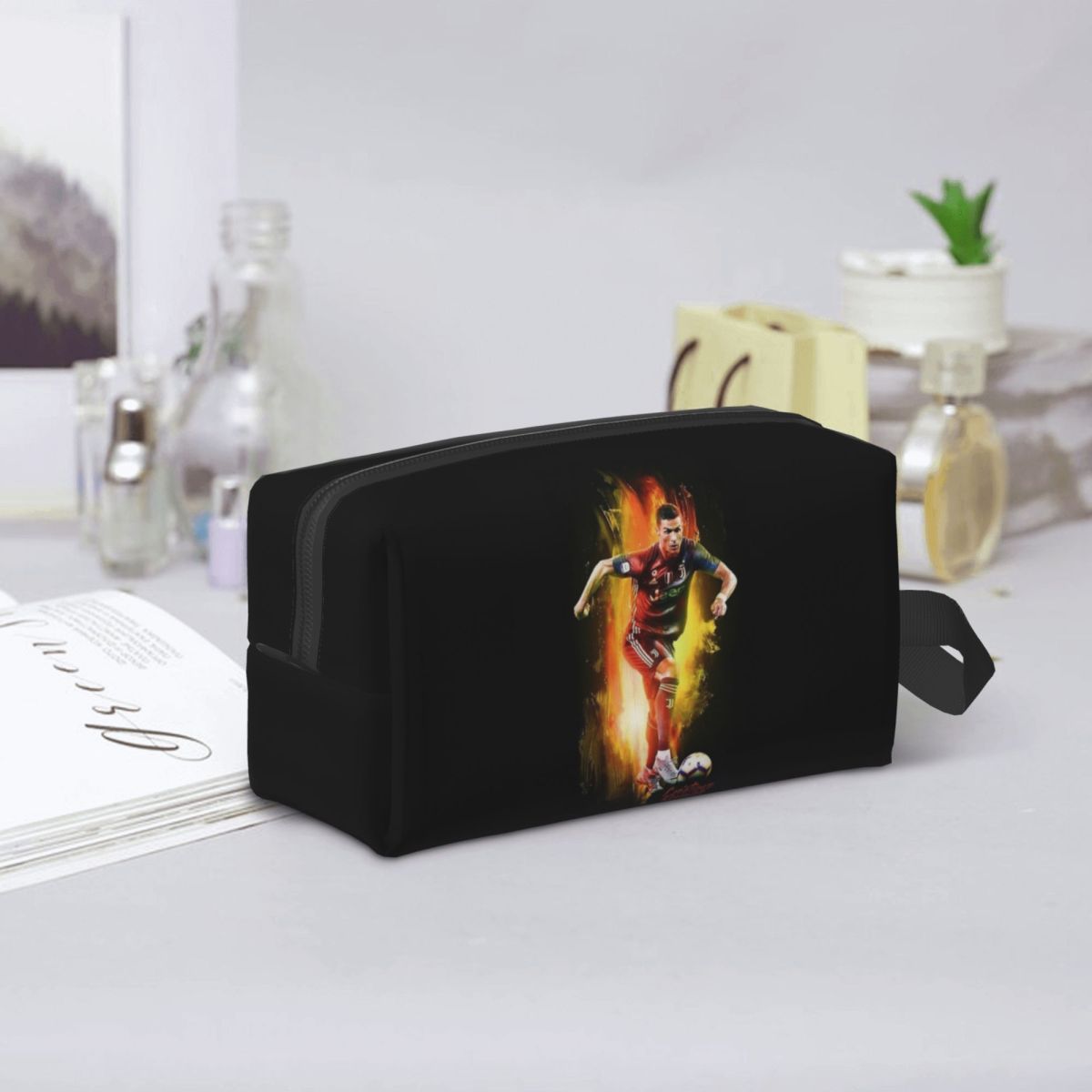 Beauty Makeup Wallpaper - Ronaldo Wallpaper Make-up-Tasche, Kosmetik-Organizer, Aufbewahrungstasche, Dopp-Kit,
