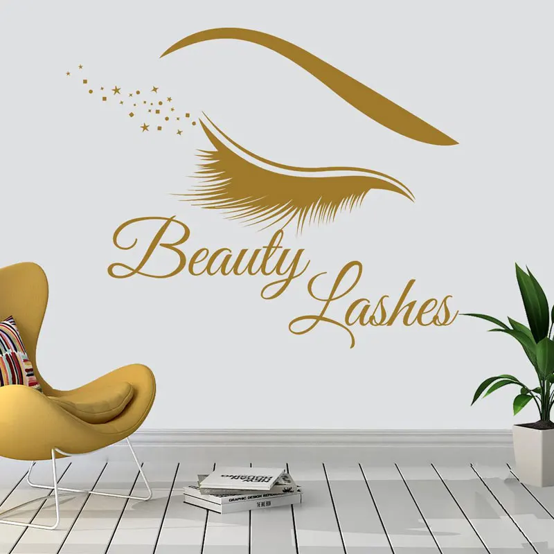 Beauty Makeup Wallpaper - Moderne Wimpern Wimpern Wand Aufkleber Vinyl