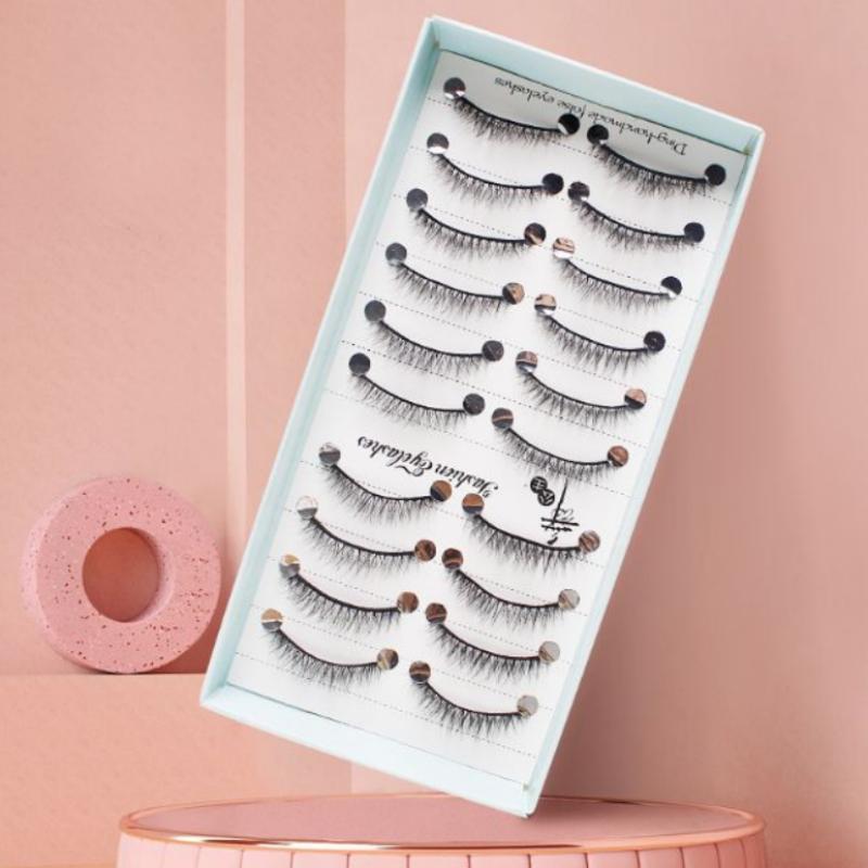 False Eyelashes Natural - Neue 10 Paar Natürliche Lange Wispige