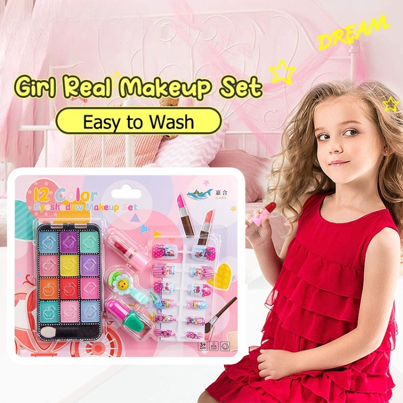 Beauty Makeup Kids - Kinder-Schminkset für Mädchen, abwaschbares echtes Kosmetik-Make-up,