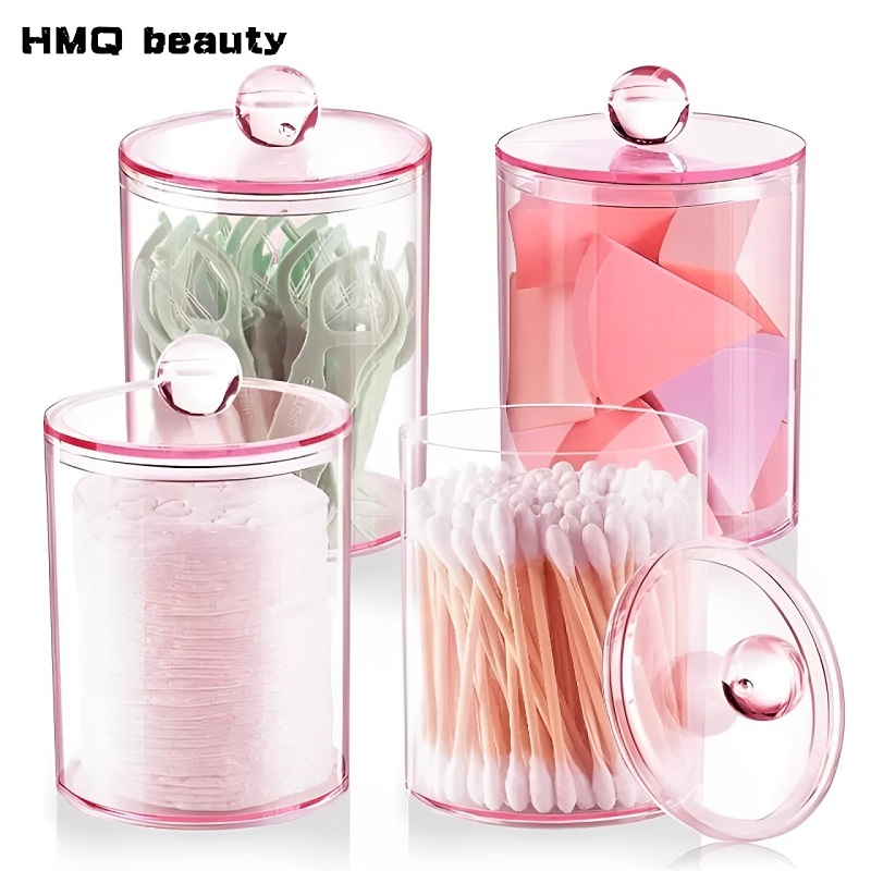 Beauty Makeup Background - Transparente Baumwolle Tupfer Lagerung Box Tragbare