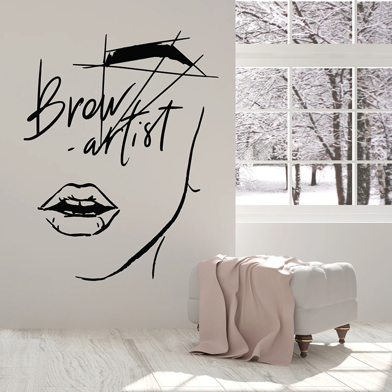 Beauty Makeup Wallpaper - Abstrakte Mädchen Gesicht Wand Aufkleber Wimpern