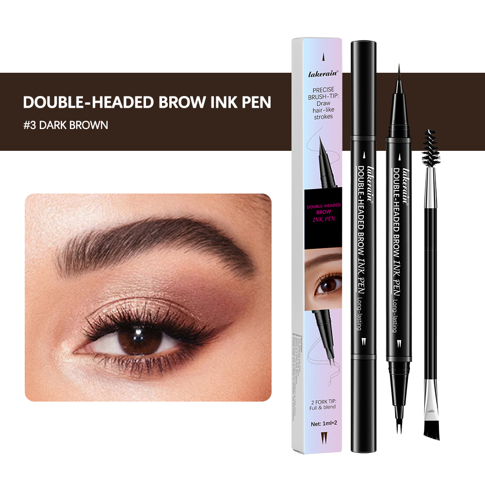 Beauty Makeup Background - 2-in-1-Augenbrauenstift, wasserfester Augenbrauenstift, perfekte Augenbrauen, wasserfeste