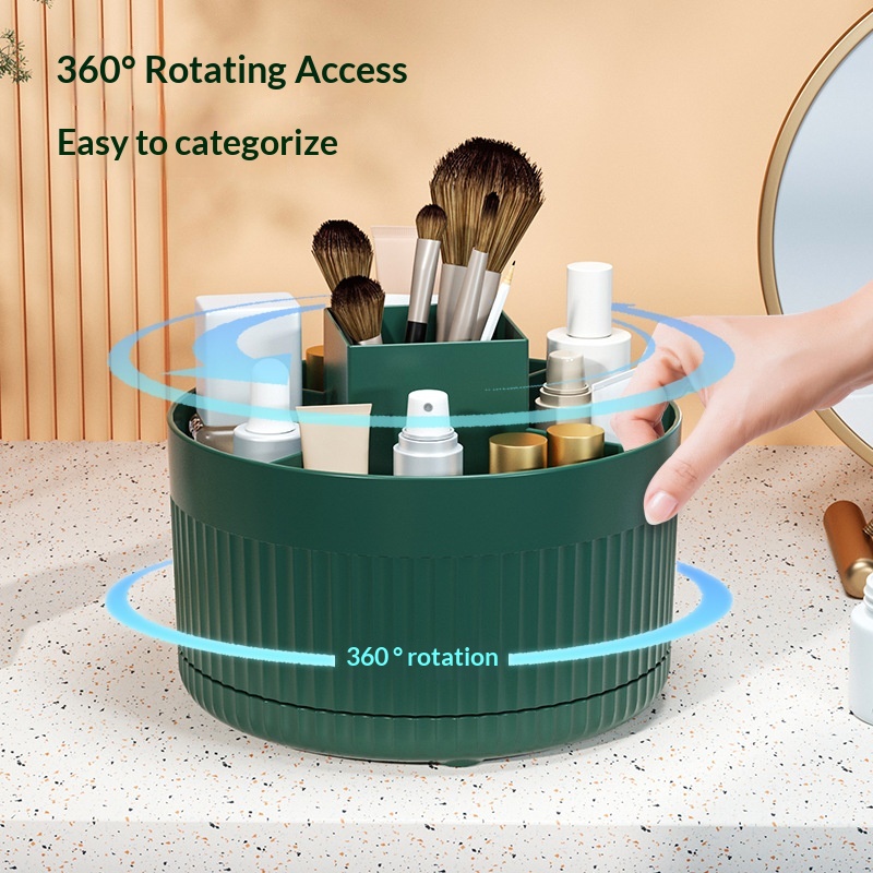 Beauty Makeup Background - 360 ° Drehbarer Make-up-Pinsel-Aufbewahrungsbehälter für den