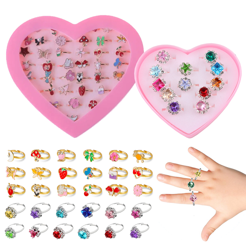 Beauty Makeup Kids - Kinder Ringe Einstellbar Exquisite Schmuck Cartoon