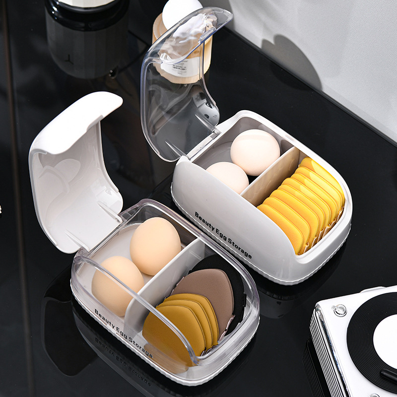 Beauty Blender In Makeup - Make-up-Schwamm-Aufbewahrungsbox mit Deckel, staubdicht, tragbarer Organizer