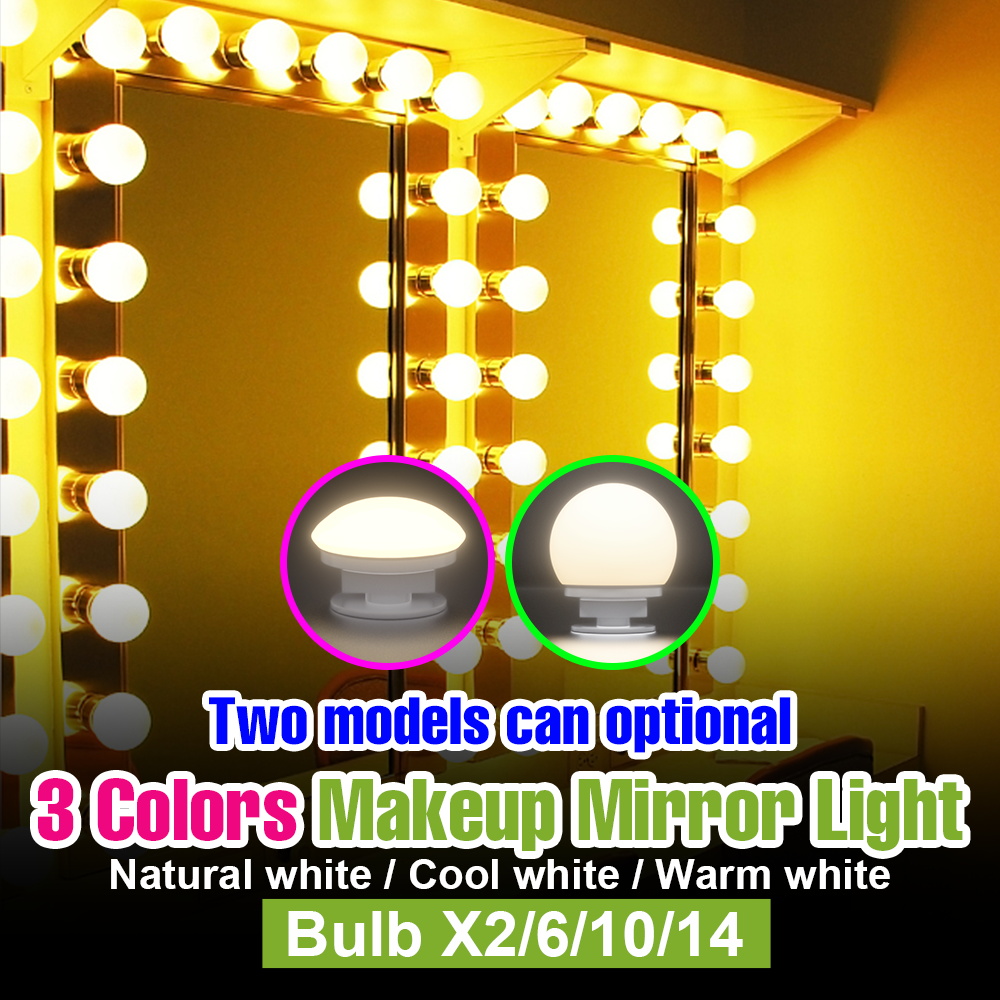 Beauty Makeup Table - LED-Schminkspiegel-Beleuchtung 5V Dimmbar Schminktisch-Lampe USB Hollywood-Stil