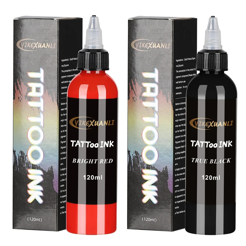 Beauty Makeup Kit Box - 120 ml Rot/Schwarz Tattoo Tinte Pigment