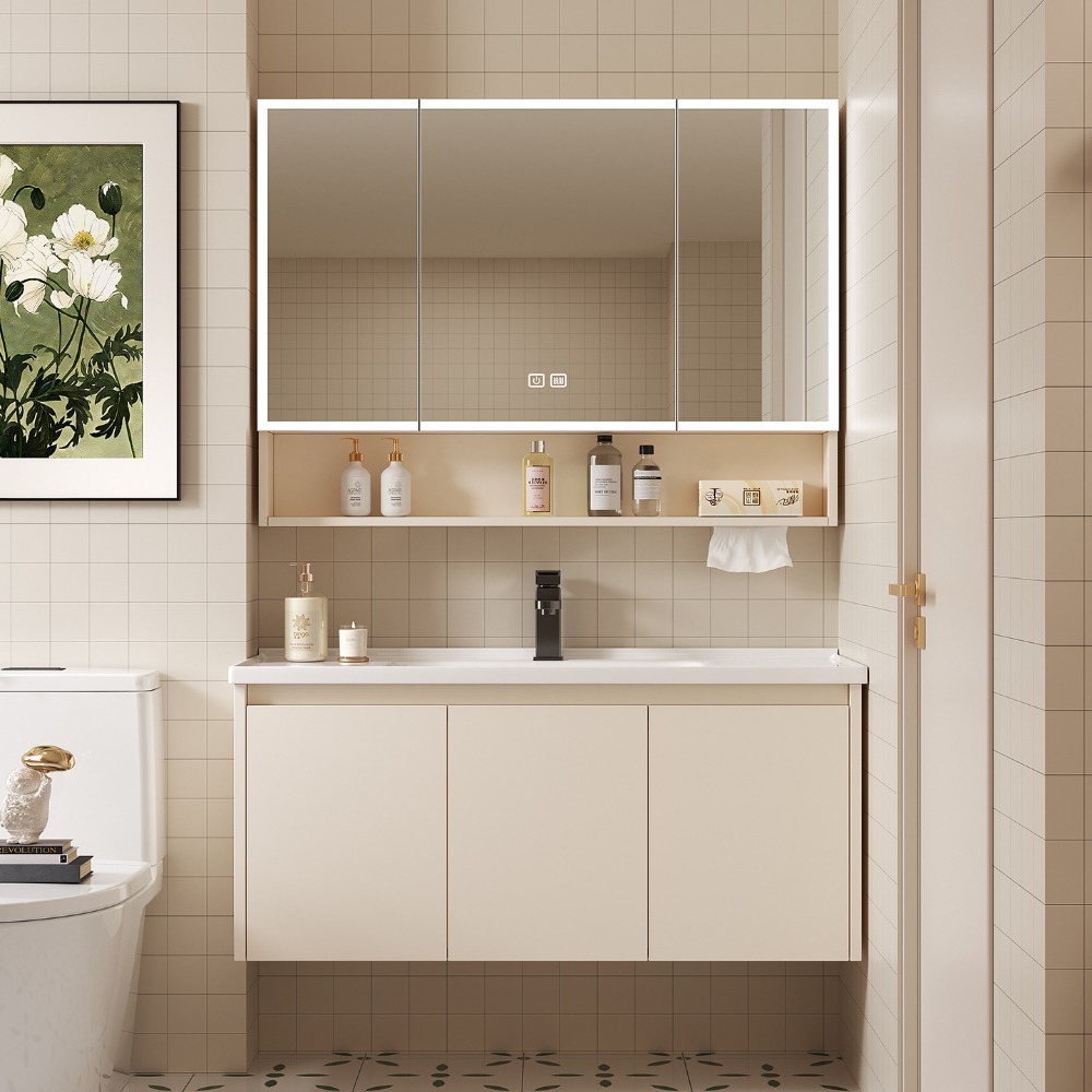 Beauty Makeup Wallpaper - Badezimmer-Spiegelschrank mit intelligenter Aufbewahrung, separat wandmontiert,
