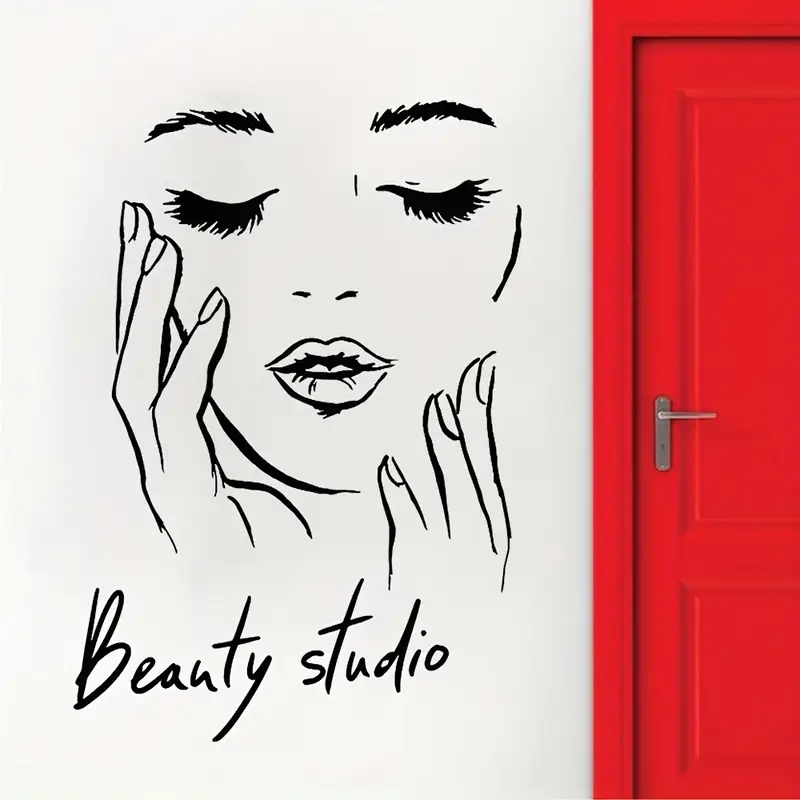 Beauty Makeup Wallpaper - Wandtattoo mit weiblichem Gesicht für ein