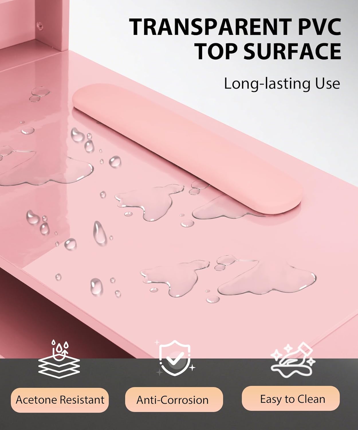 Rosa Nageltisch für Nageltechn – Beauty Makeup Table Bewertung und Preis