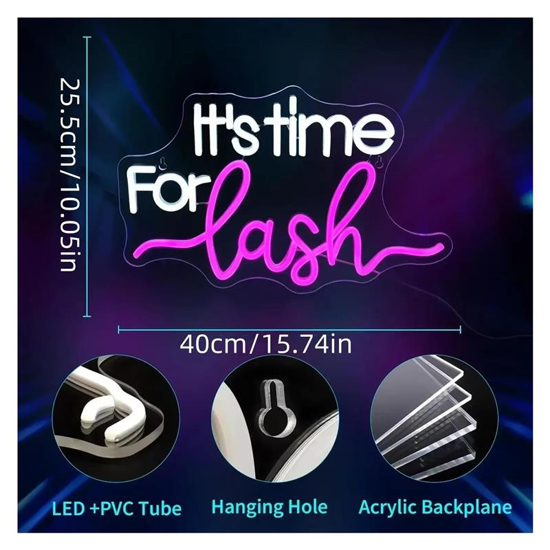 It's Time For Lash Neonschild  – Beauty Makeup Wallpaper Bewertung und Preis