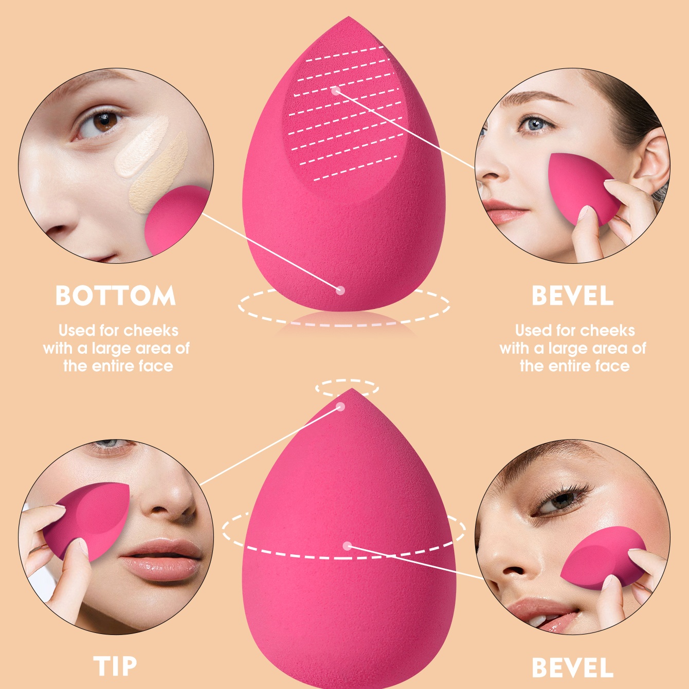 16-teiliges Rosa Make-up-Schwa – Beauty Blender In Makeup Bewertung und Preis